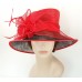 New Woman Church Derby Wedding Sinamay Ascot Dress Hat 3079 Red and Black 125003864203 eb-28770651
